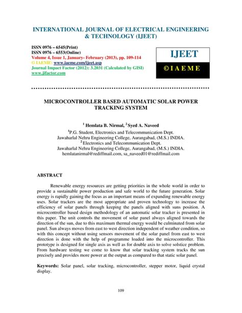 Image result for Microcontroller Based Solar Tracking System