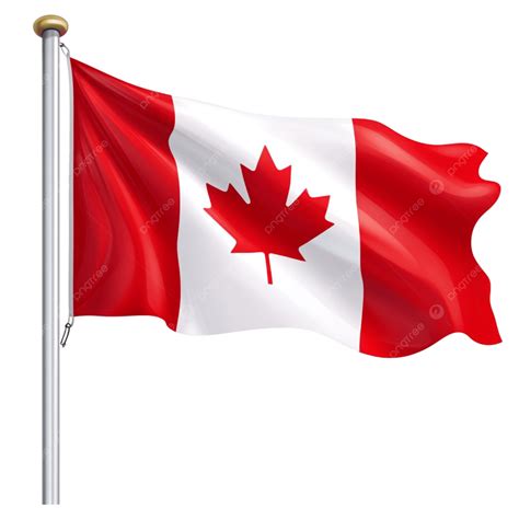 Waving Canadian Flag On A Pole Clipart, Waving Canadian Flag, Flag On A ...