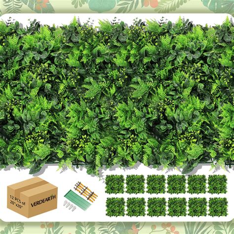 12pcs 20x20 Artificial Plant Wall Panels Foliage Topiary Hedges Panels ...