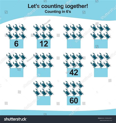 Counting Game Children Count Multiples Six Stock Vector (Royalty Free ...