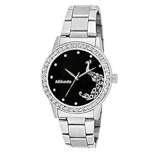 Buy Mikado Stylish Casual Round Peacock Black dial Analog Watch for ...