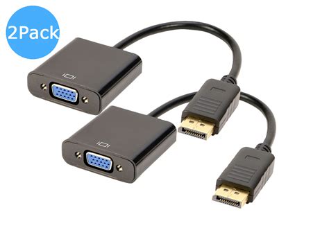 Display Port to VGA (2Pack), Gold Plated DisplayPort to VGA Converter ...