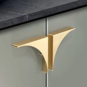 Buy Gold Curved Triangle Cabinet Knobs/geometric Pulls Knobs, Gold ...