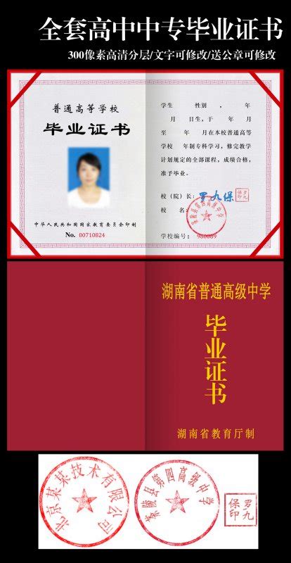 【psd】全套高中毕业证书模版_图片编号：201901250646093566_智图网_www.zhituad.com