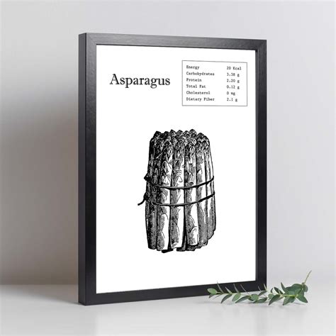 Poster De Asparagus. Láminas De Frutas Y Verduras En Ingles. Sin Marco ...