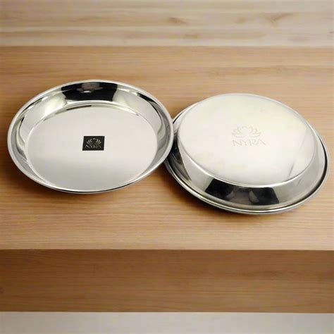 Stainless Steel Quarter-Size Plates | Glossy Finish Set for Snacks ...