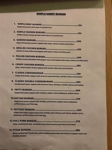 Menu at GRILL LAB, Kochi