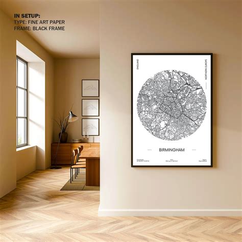 Urban Street Plan City Map of Birmingham: Buy Premium Framed Old ...