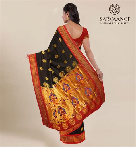 Pure Silk Paithani In Black