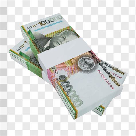 Premium PSD | Laos currency kip 100.000: stack of lak laos bank note