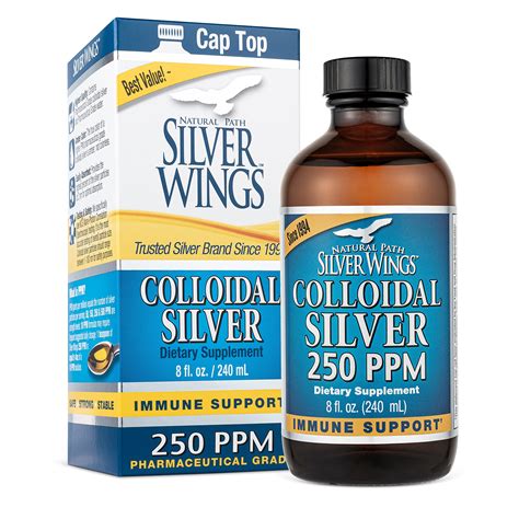 Natural Path Silver Wings Colloidal Silver 250ppm 8 Fl. Oz. - Immune ...