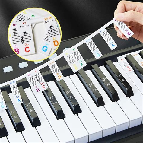 Buy Vitoler Removable Piano Keyboard Note Labels,88 Keys Piano Keyboard ...