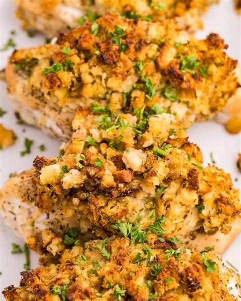 Chicken Breasts Stuffed with Stuffing - Tastes of Lizzy T