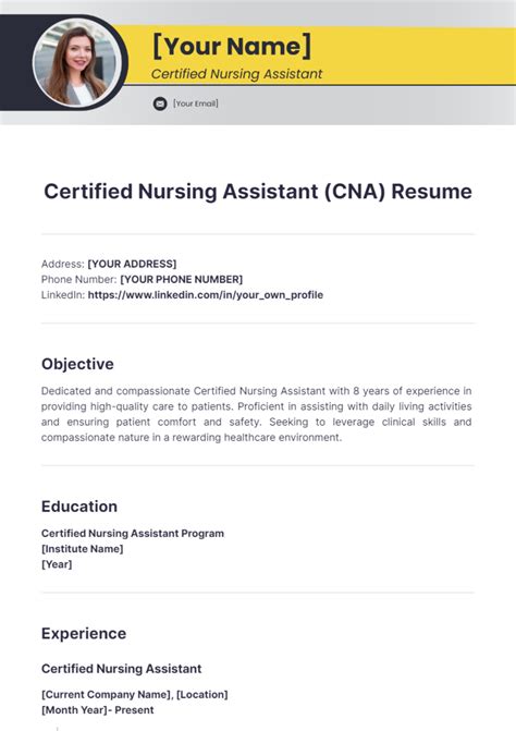 Free CNA Resume Templates to Edit Online and Download