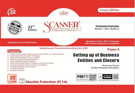 Scanner CS Executive Paper-3 Setting up of Business Entities and ...