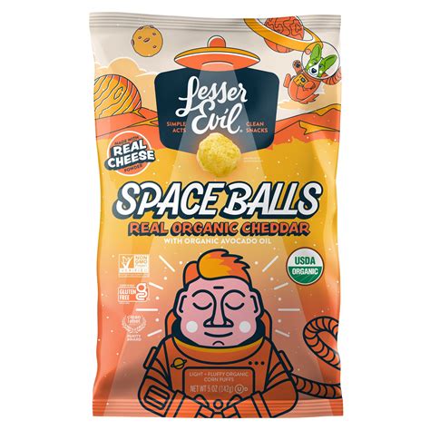 LesserEvil Space Balls, Real Organic Cheddar, 5 oz - Walmart.com