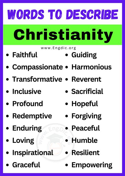 20+ Best Words to Describe Christianity, Adjectives for Christianity ...