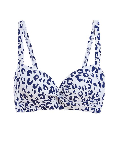 Buy Animal Print Padded Plunge Bikini Top at Marks & Spencer