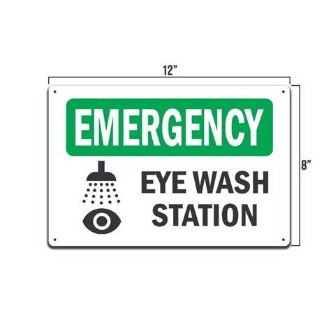 Buy Osha Emergency Sign Eye Wash Station 12-inch By 8-inch Made In The ...