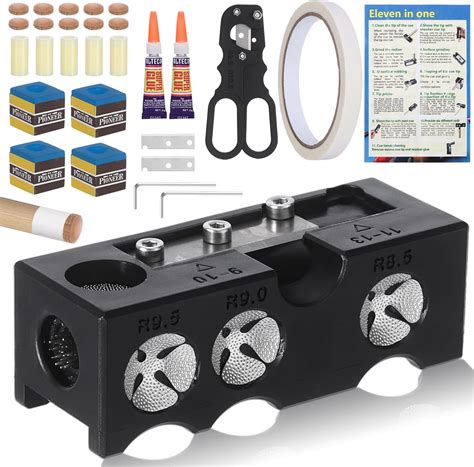 Amazon.com : 10-in-1 Billiards Pool Cue Tip Shaper, Aluminum Alloy Pool ...