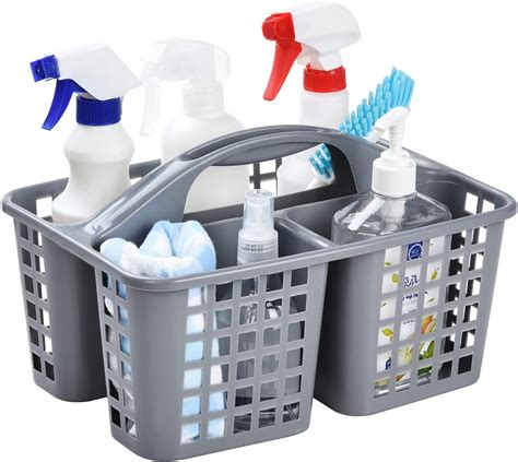 Haundry Plastic Shower Caddy Basket with 3 Compartments, Portable ...