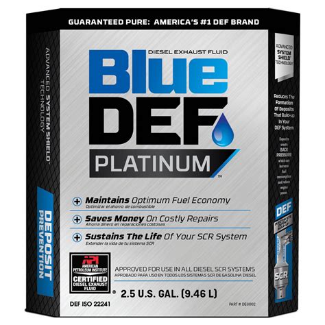 BLUE DEF, Platinum, 2.5 gal Container Size, Diesel Exhaust Fluid ...
