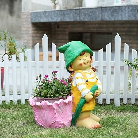 Wonderland Resin Boy Sitting with Big Eyes Pot Planter ( Blue ...