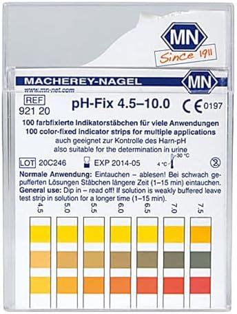Macherey-Nagel, 92120, pH-Fix 4. 5-10, Box Of 100 Strips : Amazon.in ...