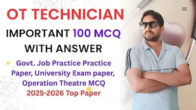 Operation Theater Technician Govt. Exam Paper 2025–2026 | Practice ...