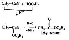 The product formed by treatment of ethanol and ethane nitrile in the ...