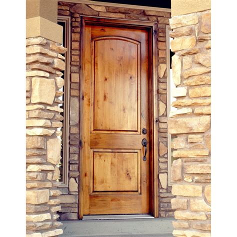 Arch Top Hardwood Knotty Alder Front Exterior Door | Krosswood Doors ...