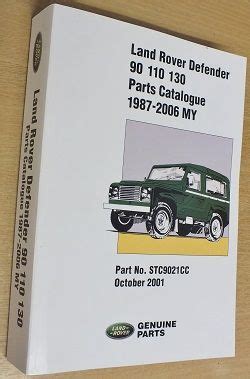 Parts Catalogue Defender 1986 to 2006