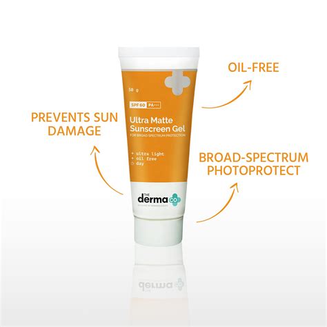 Buy The Derma Co Ultra Matte Sunscreen Gel with SPF 60 & PA+++ | Broad ...