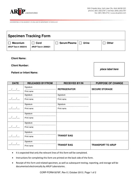 Image result for Specimen Collection Tracking Log