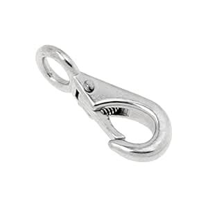 304 Stainless Steel Rigid Fixed Eye Boat Spring Snap Hook Silver 0# 4 ...