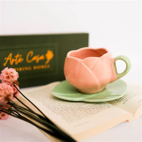 Tulip charm cup saucer-Pink – https://artecasa.in/