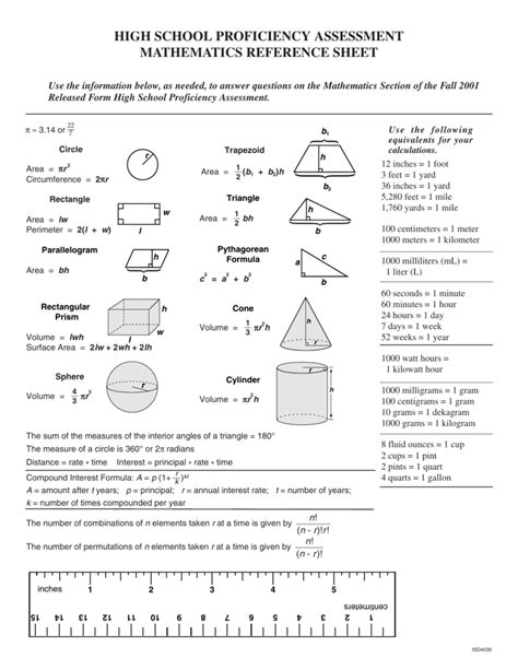 Image result for Middle School Math Formula Sheet