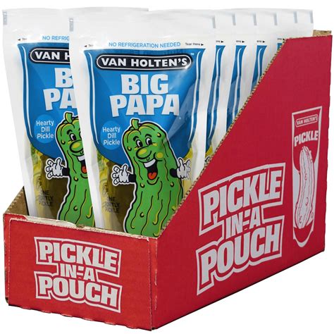 Van Holten's Big Papa Pickle-In-A-Pouch, 9 Oz, Kosher Dill Snack ...
