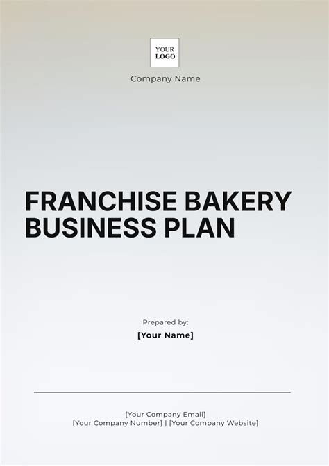 Free Franchise Bakery Business Plan Template to Edit Online