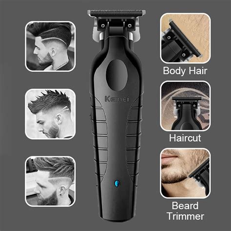 Kemei 2299 Professional Cordless Trimmer Zero Gapped T Blade Trimmers ...