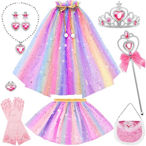 Amazon.com: FunMission Princess Dress Up for Little Girl Toys, 9Pcs Dress Up Clothes for Girls ...