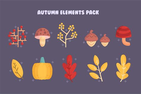Autumn Elements Collection Pack 1828371 Vector Art at Vecteezy