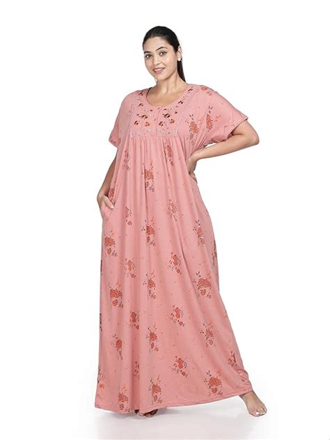 9shines Label Stylish Cotton Blend Nighty Maxi for Women | Full Length ...