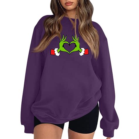 Christmas Sweatshirts Women Women's Christmas Graphic Hoodie Festive ...