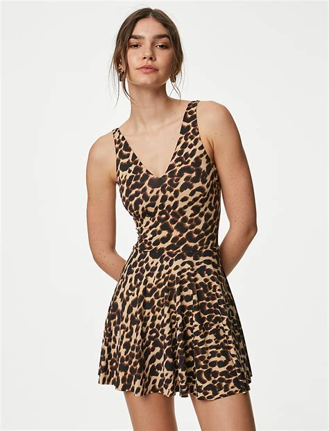 Buy Printed Plunge Swim Dress at Marks & Spencer