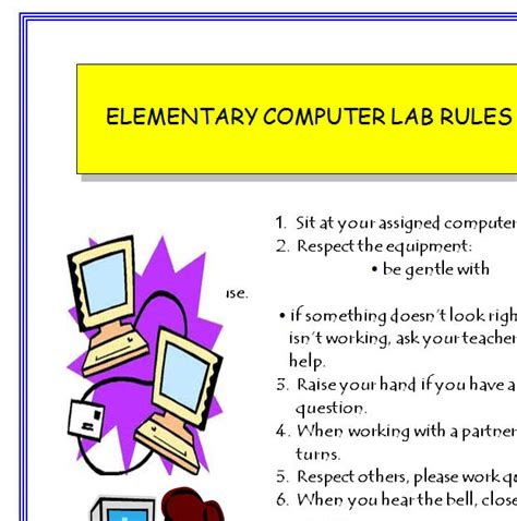 Image result for Computer Lab Rules for Kids