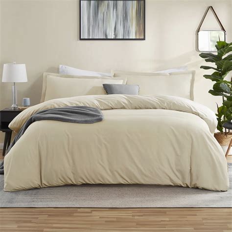 Nestl Beige Cream Duvet Cover King Size - Soft King Duvet Cover Set, 3 ...