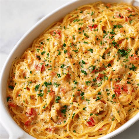 Chicken Spaghetti Recipe with Rotel - Creamy, Easy & Cheesy