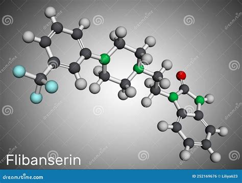 Flibanserin Molecule. It Is Serotonergic Antidepressant Used To Treat ...