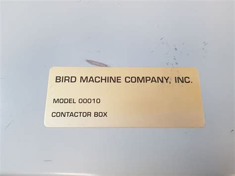 Bird Machine Company 00010 Contactor Box – Aeliya Marine Tech